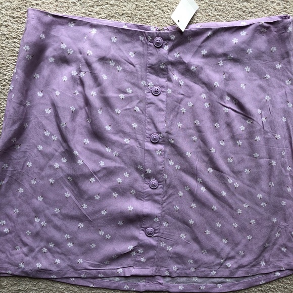 Aeropostale Lavender Purple Button Floral Skirt Button Down A Line Sz XS - Picture 4 of 7